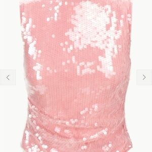 STAUD Pink Sequin Tank Top